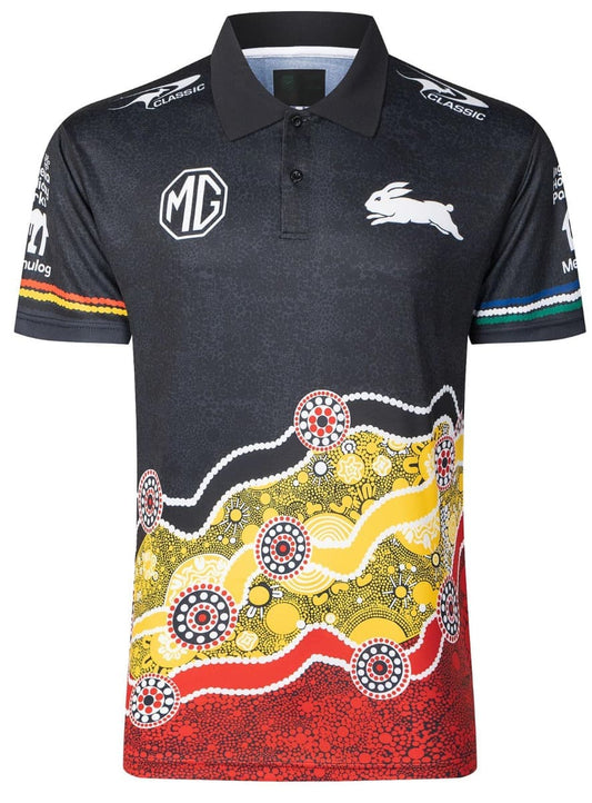 South Sydney Rabbitohs 2024 NRL Mens Indigenous Polo Shirt
