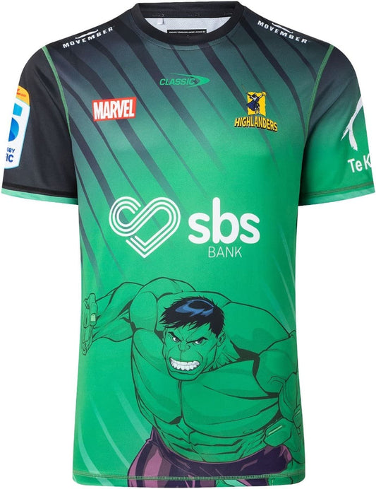 Otago Highlanders 2025 Rugby Union Toddler Hulk Marvel Warm Up Shirt