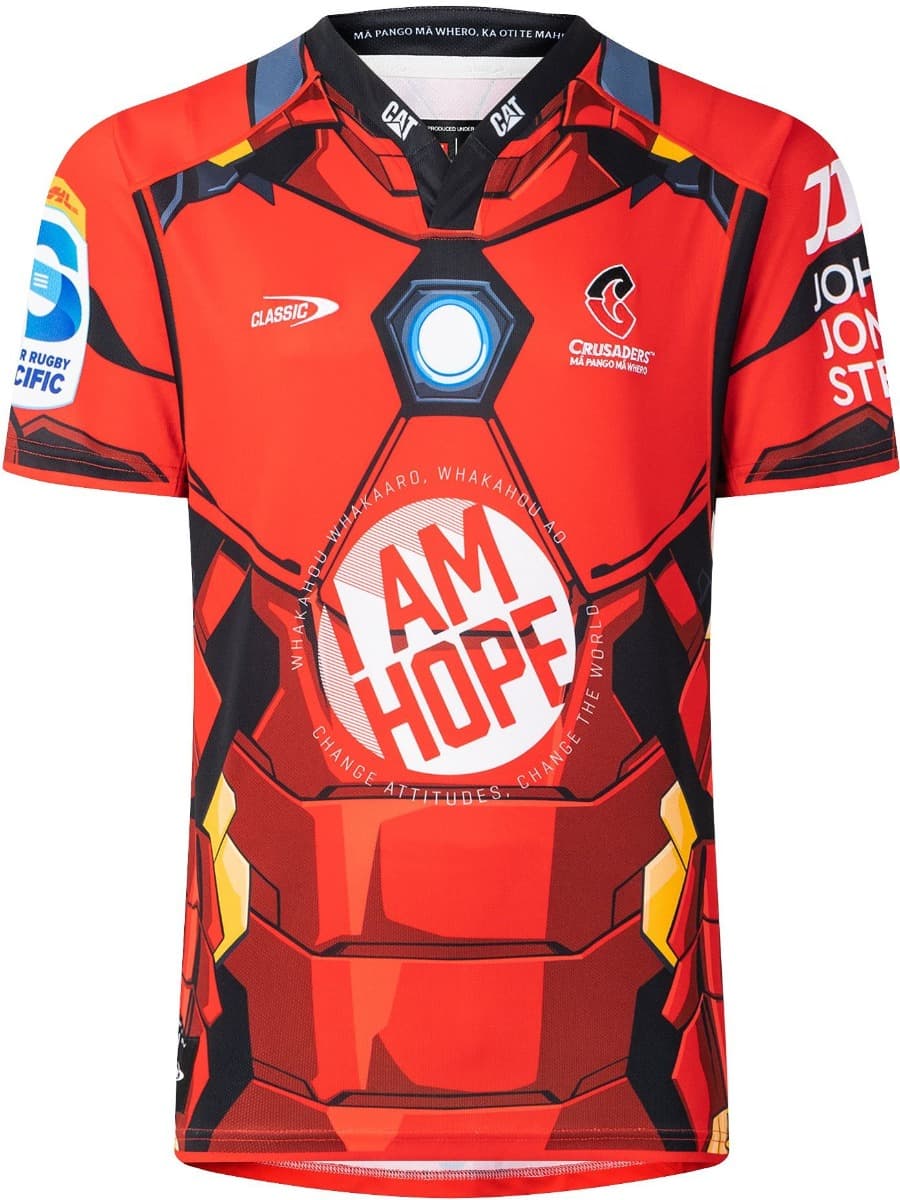 Canterbury Crusaders 2025 Rugby Union Mens Iron Man Marvel Jersey