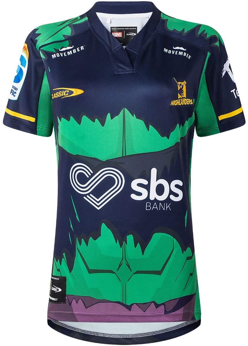 Otago Highlanders 2025 Rugby Union Ladies Hulk Marvel Jersey