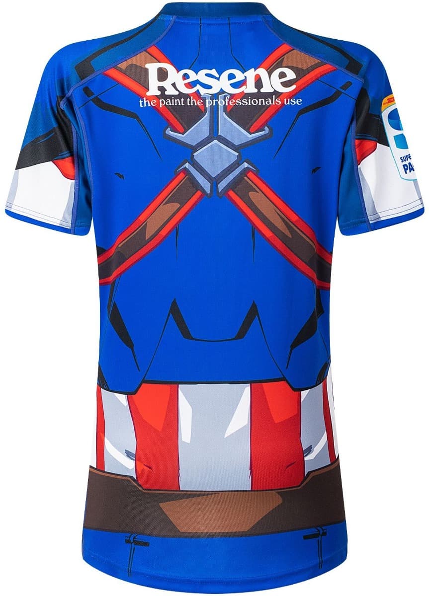 Wellington Hurricanes 2025 Rugby Union Ladies Captain America Marvel Jersey