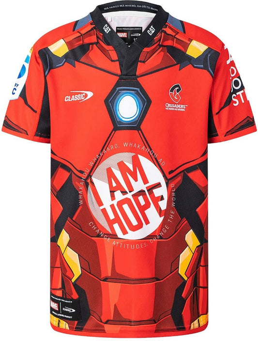 Canterbury Crusaders 2025 Rugby Union Kids Iron Man Marvel Jersey