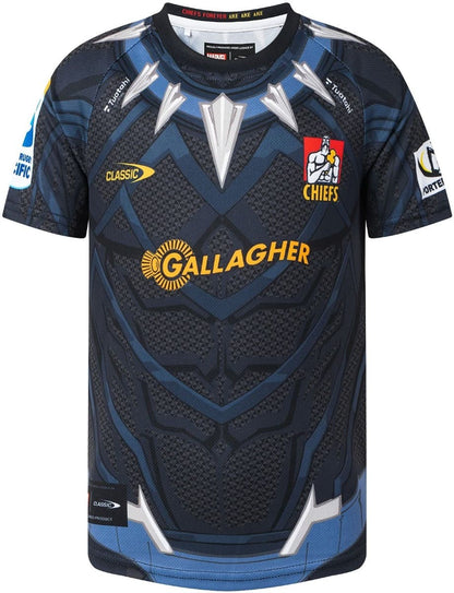 Waikato Chiefs 2025 Rugby Union Kids Black Panther Marvel Jersey