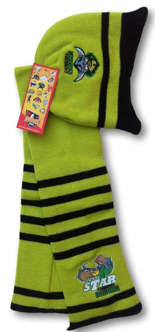 Canberra Raiders NRL Toddler Mascot Beanie and Scarf Combo Size 0-2 years
