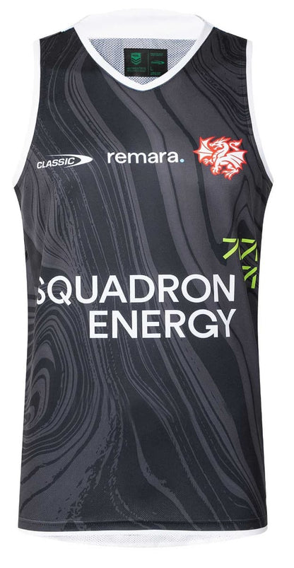 St George Dragons 2025 NRL Mens Black Training Singlet