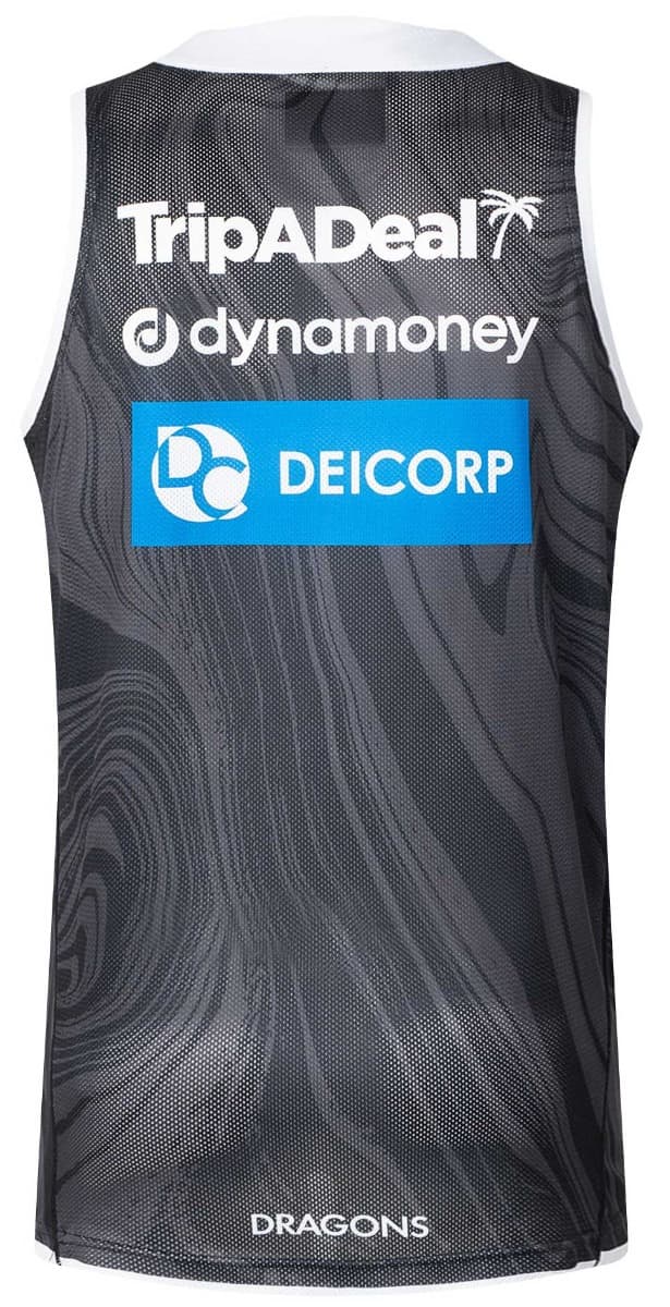 St George Dragons 2025 NRL Mens Black Training Singlet