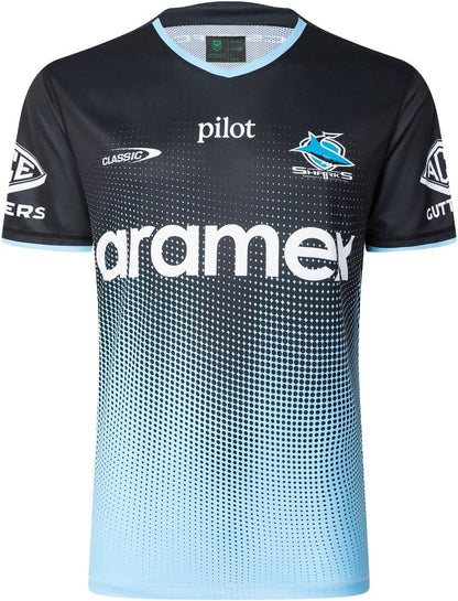 Cronulla Sharks 2025 NRL Mens Black Training Shirt