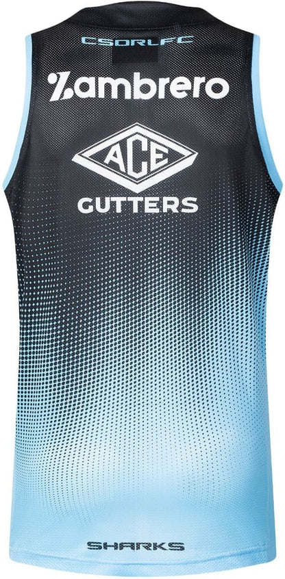 Cronulla Sharks 2025 NRL Mens Black Training Singlet