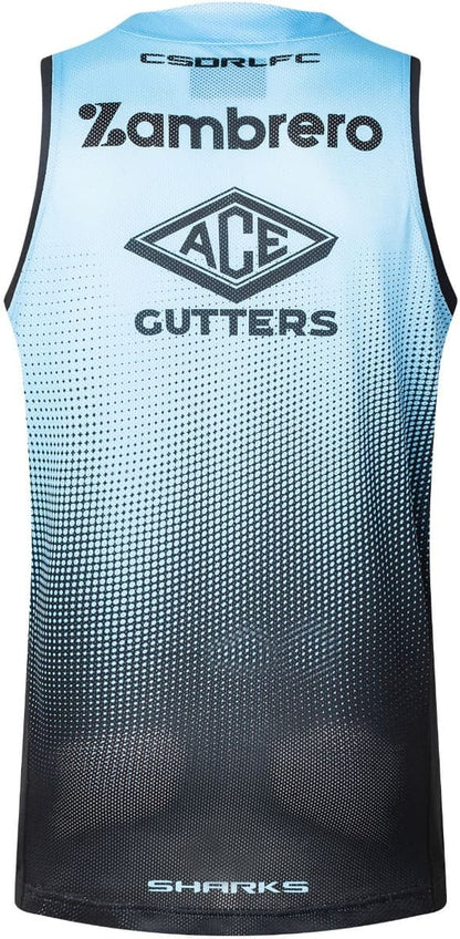 Cronulla Sharks 2025 NRL Mens Sky Training Singlet