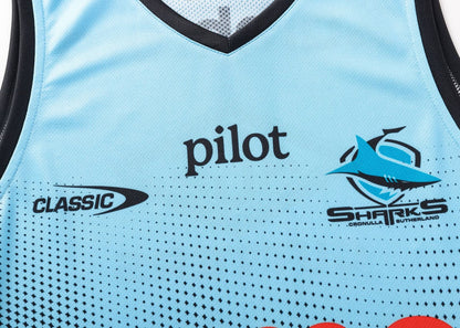 Cronulla Sharks 2025 NRL Mens Sky Training Singlet