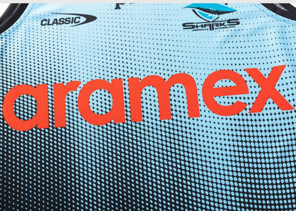 Cronulla Sharks 2025 NRL Mens Sky Training Singlet
