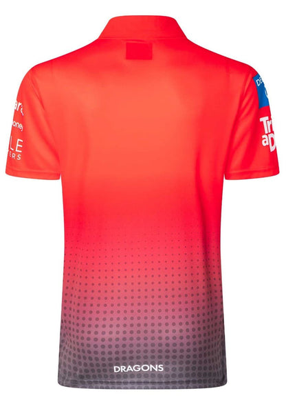 St George Dragons 2025 NRL Mens Red Media Polo Shirt