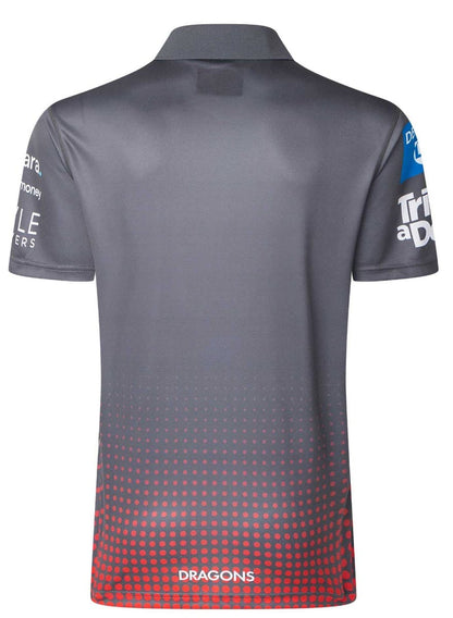 St George Dragons 2025 NRL Mens Black Team Polo Shirt