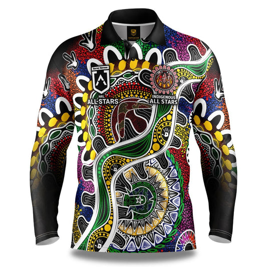 Indigenous All Stars 2024 NRL Kids Indigenous Fishing Shirt