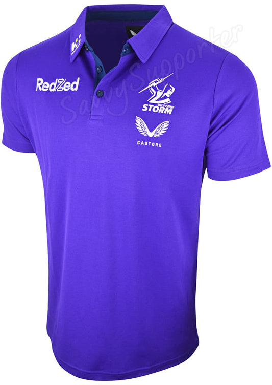 Melbourne Storm NRL Mens Purple Coaches Polo Shirt