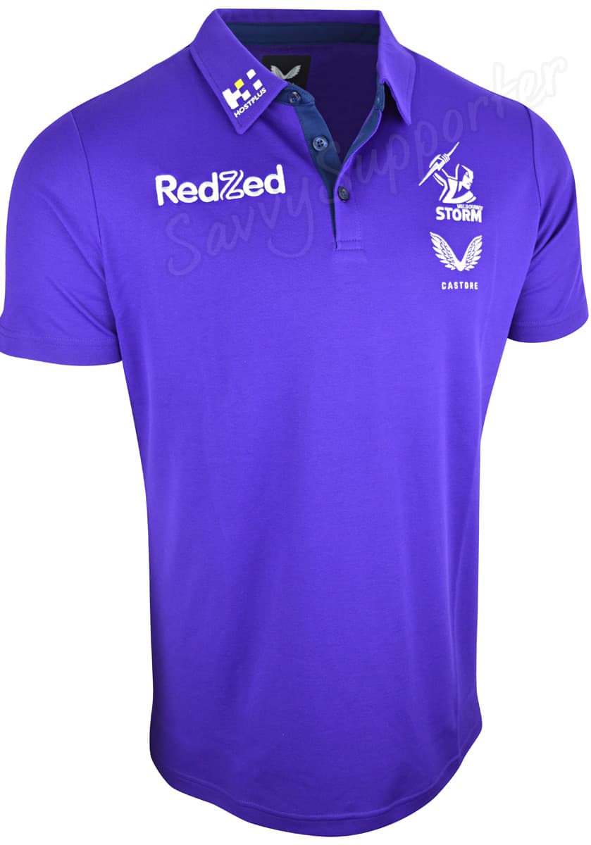 Melbourne Storm NRL Mens Purple Coaches Polo Shirt