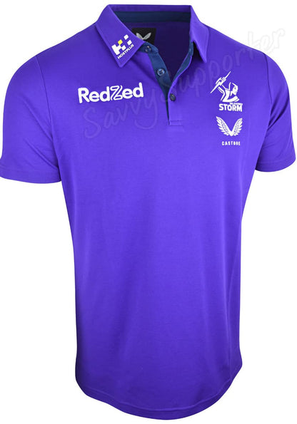Melbourne Storm NRL Mens Purple Coaches Polo Shirt