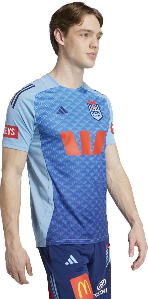 NSW Blues 2025 State of Origin Mens Light Blue Performance Training Shirt