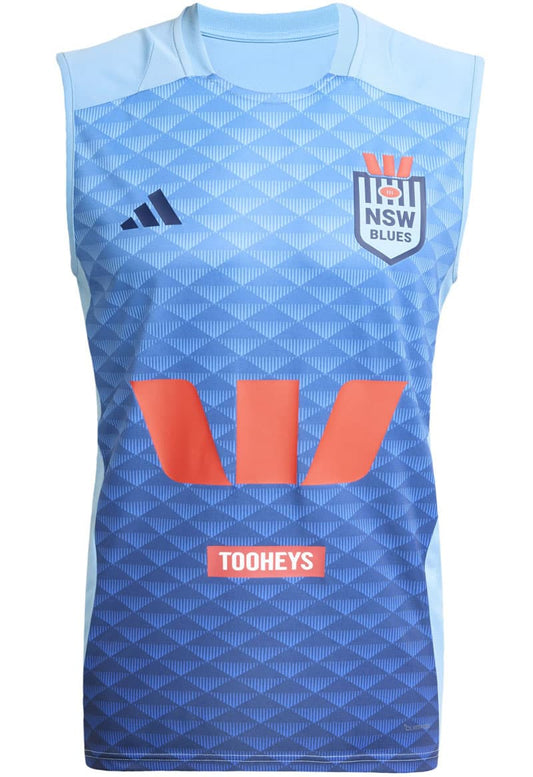 NSW Blues 2025 State of Origin Mens Light Blue Training Singlet