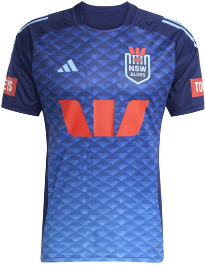 NSW Blues 2025 State of Origin Mens Dark Blue Performance Training Shirt