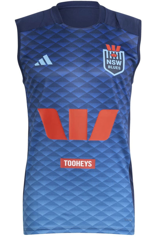 NSW Blues 2025 State of Origin Mens Dark Blue Training Singlet