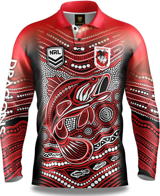 St George Dragons NRL Indigenous Fishing Shirt