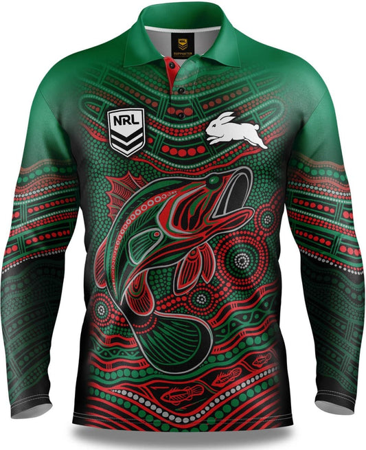 South Sydney Rabbitohs NRL Indigenous Fishing Shirt