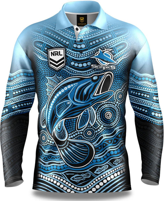 Cronulla Sharks NRL Indigenous Fishing Shirt