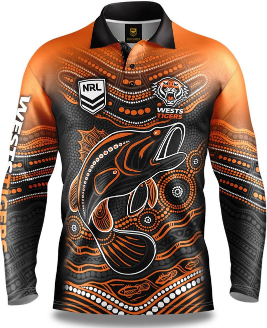 Wests Tigers NRL Indigenous Fishing Shirt
