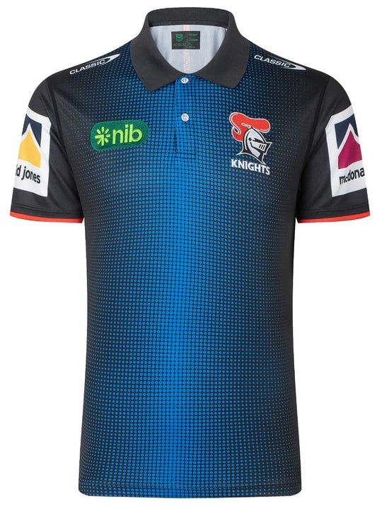 Newcastle Knights 2023 NRL Mens Black Coaches Polo Shirt