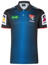 Newcastle Knights 2023 NRL Mens Black Coaches Polo Shirt