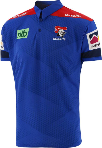 Newcastle Knights NRL Mens Royal Media Polo Shirt
