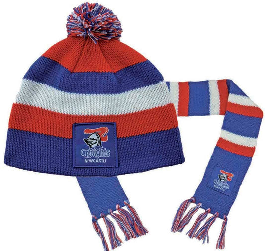 Newcastle Knights NRL Baby Beanie and Scarf Combo
