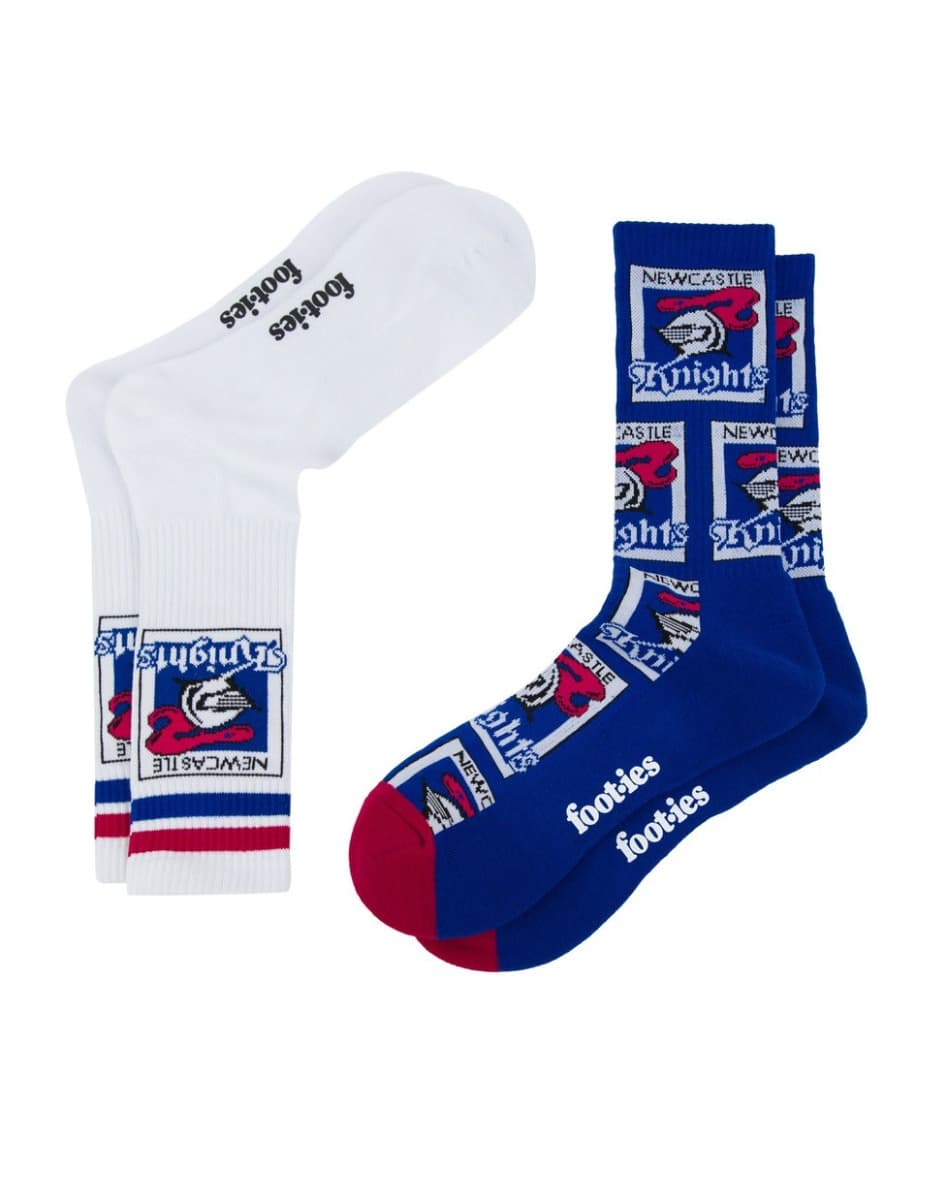 Newcastle Knights NRL Logos Sneaker Socks 2 Pack