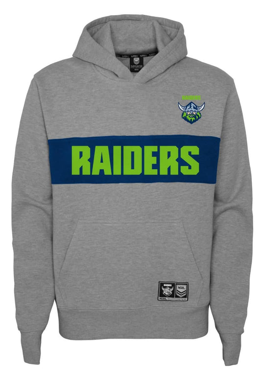 Canberra Raiders NRL Mens Grey Panel Hoody