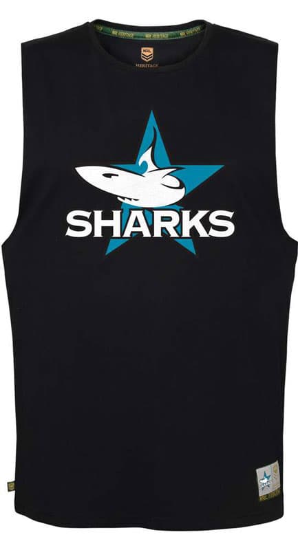 Cronulla Sharks Heritage Crest Mens Muscle Tank Tee