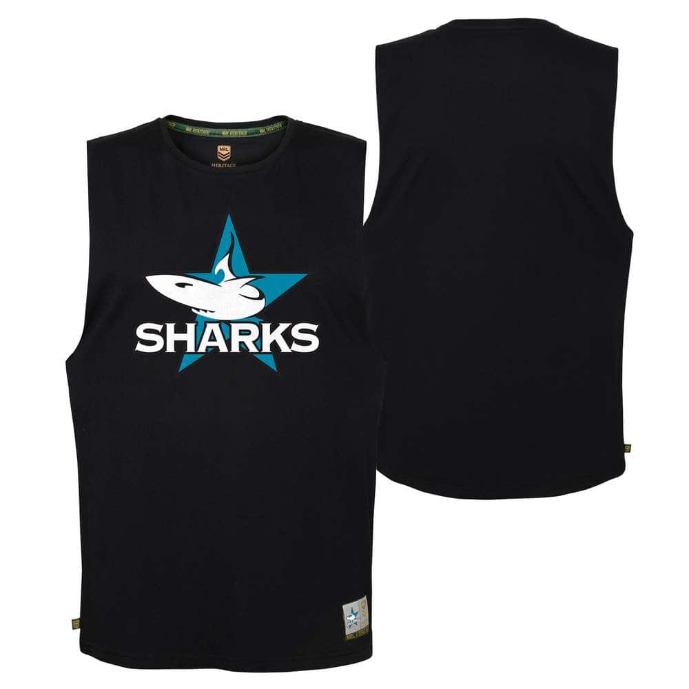 Cronulla Sharks Heritage Crest Mens Muscle Tank Tee