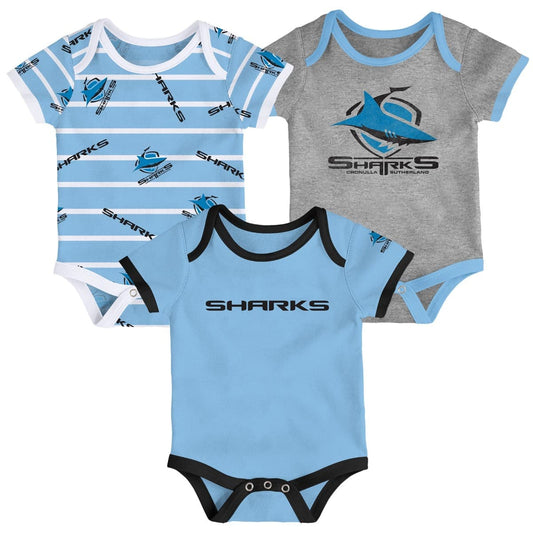 Cronulla Sharks NRL 3 Piece Bodysuit Box Set