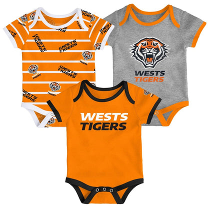 Wests Tigers NRL 3 Piece Bodysuit Box Set