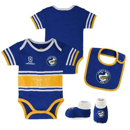 Parramatta Eels NRL Romper, Bib and Bootie Set