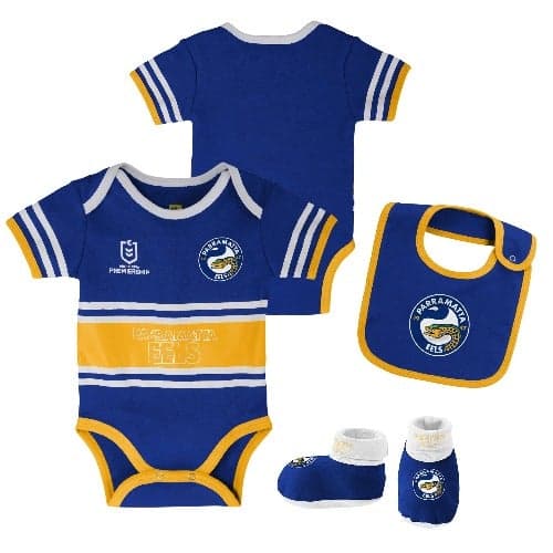 Parramatta Eels NRL Romper, Bib and Bootie Set