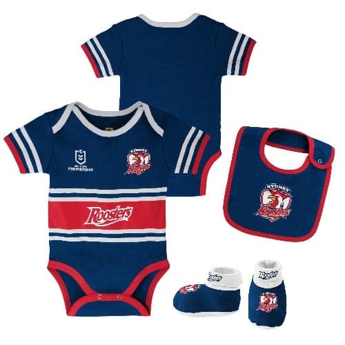 Sydney Roosters NRL Romper, Bib and Bootie Set