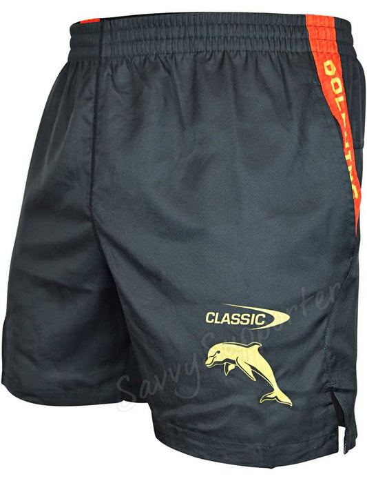 Redcliffe Dolphins Mens Black Training Shorts