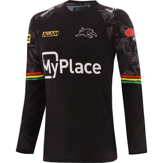 Penrith Panthers 2024 NRL Mens Black Long Sleeve Training Shirt