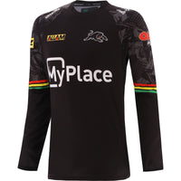 Penrith Panthers 2024 NRL Mens Black Long Sleeve Training Shirt