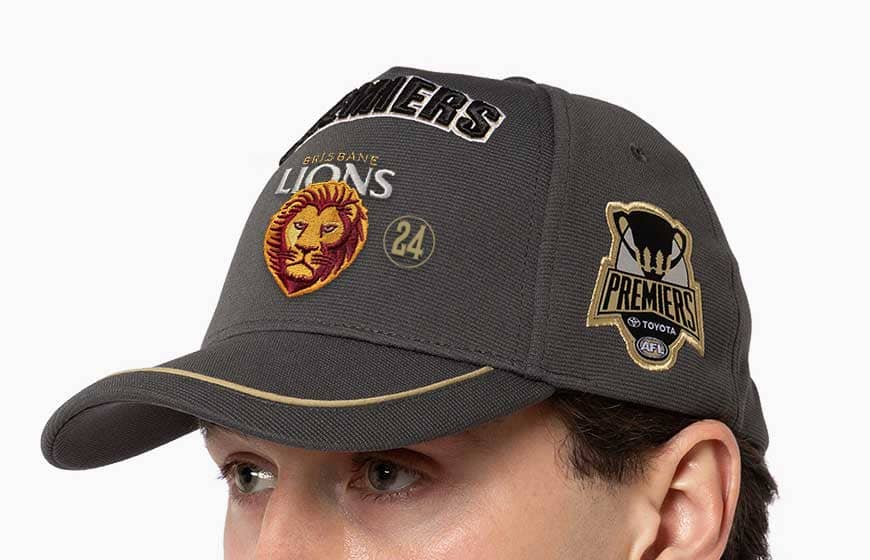 Brisbane Lions 2024 AFL Premiers Black Washed Cap