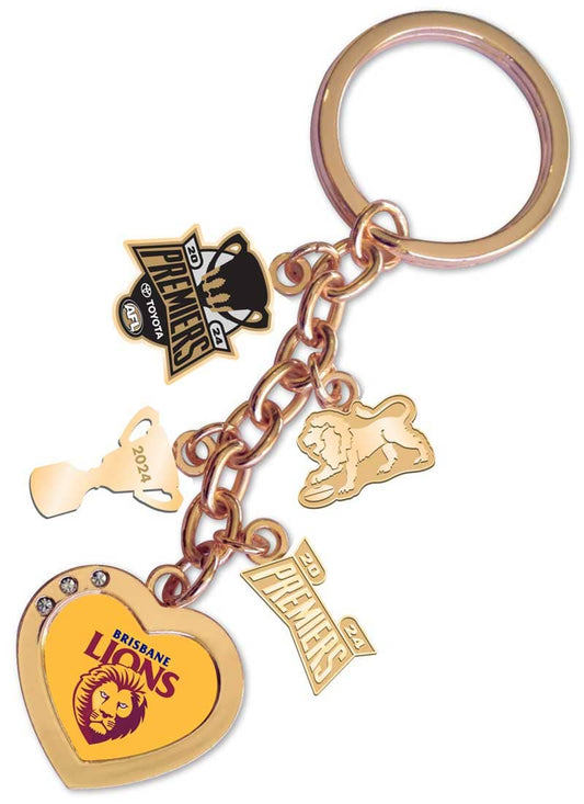 Brisbane Lions 2024 AFL Premiers Charm Keyring