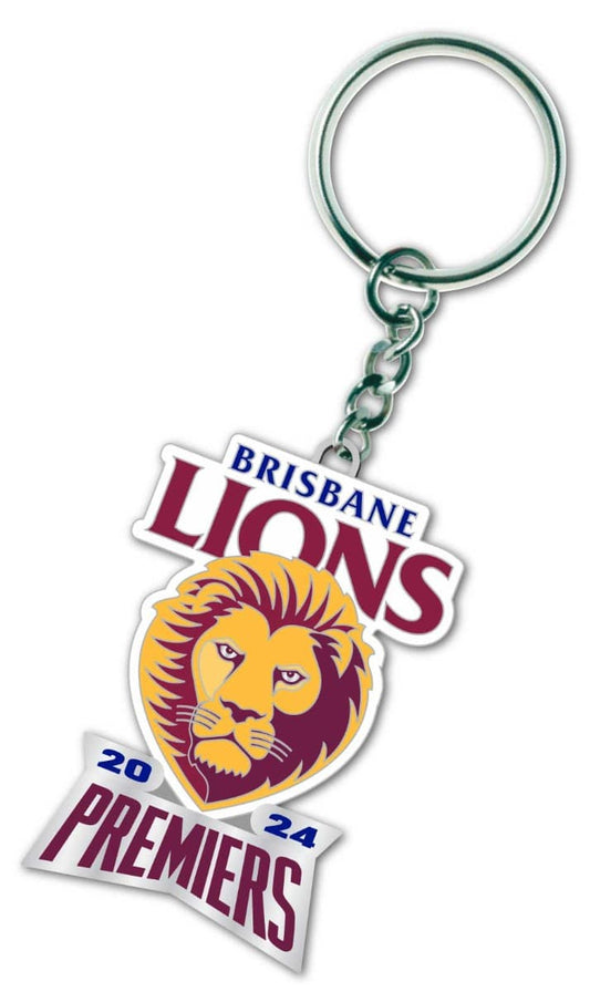 Brisbane Lions 2024 AFL Premiers Logo Keyring