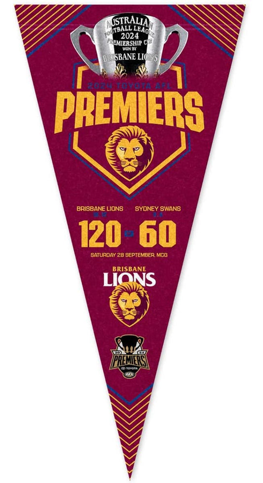Brisbane Lions 2024 AFL Premiers Phase 1 Score Pennant