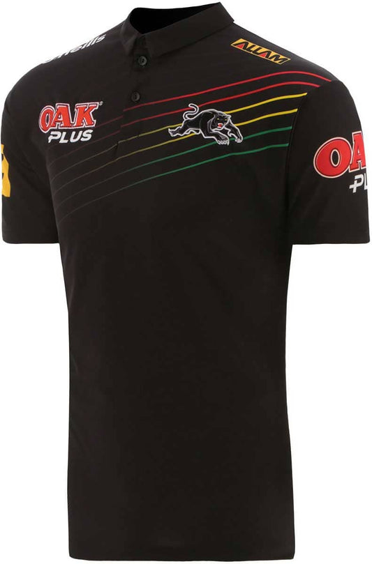 Penrith Panthers 2023 NRL Mens Black Media Polo Shirt